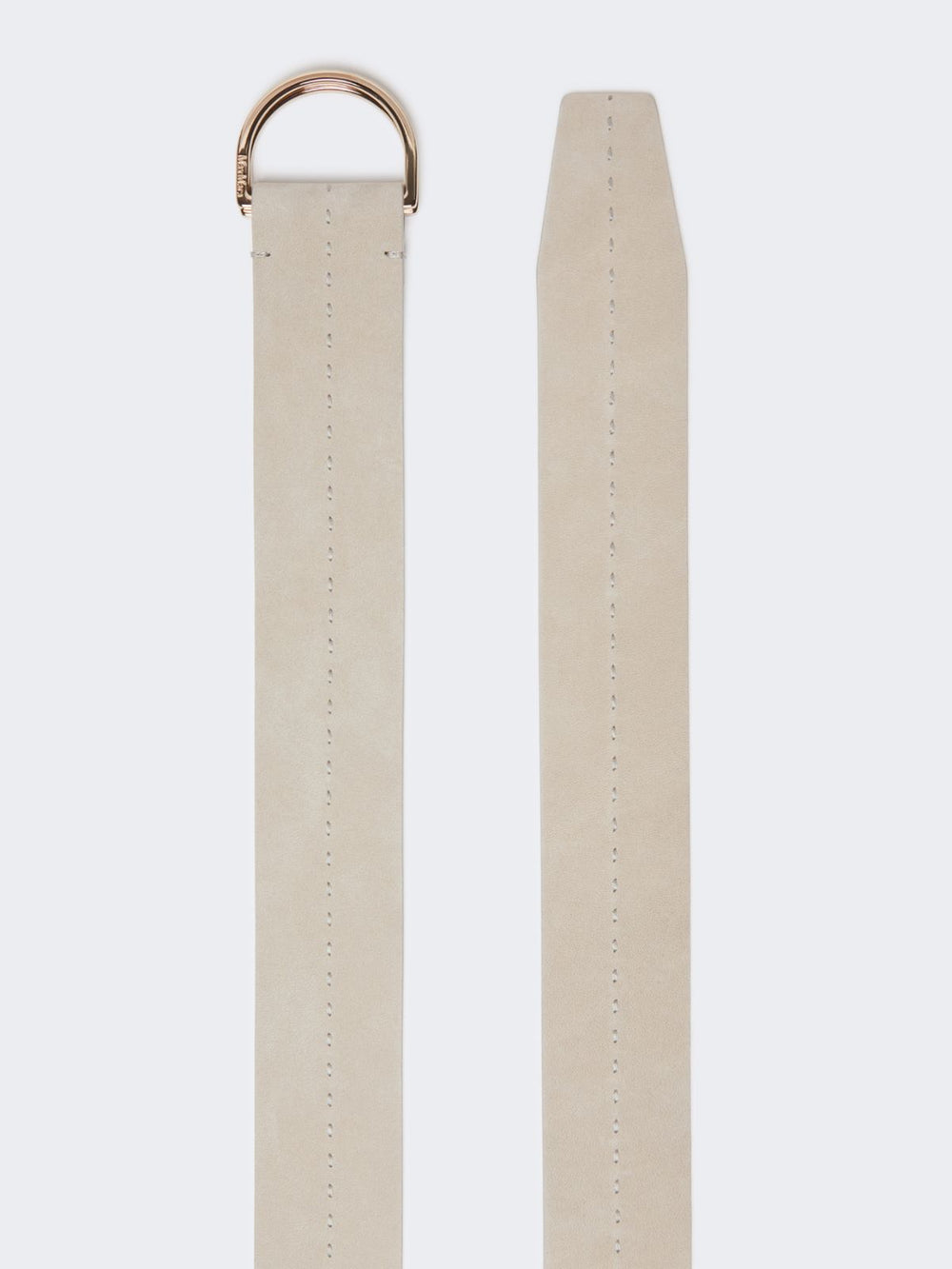 Nubuck leather double-wrap belt - Ivory