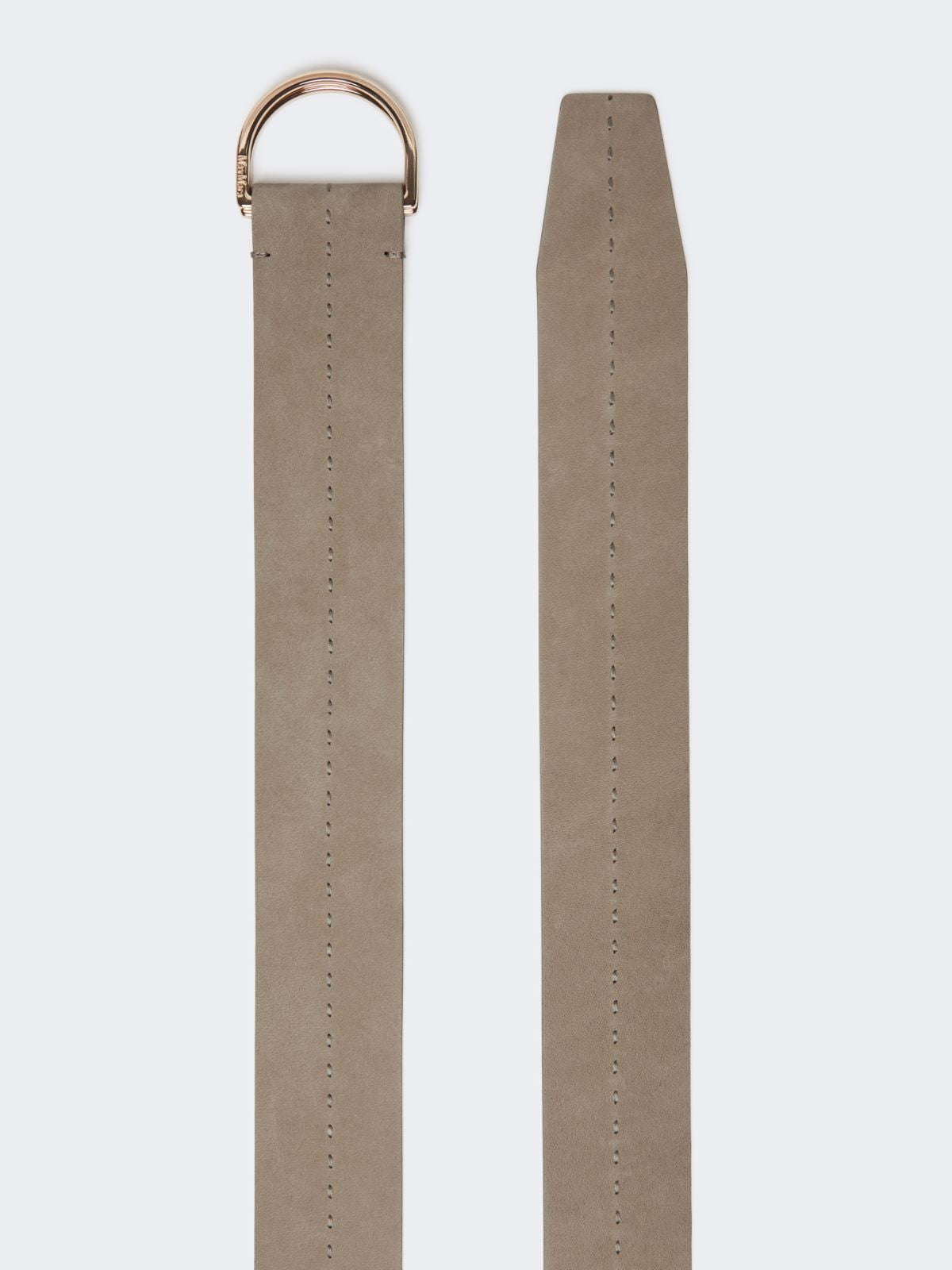 Nubuck leather double-wrap belt - Turtledove