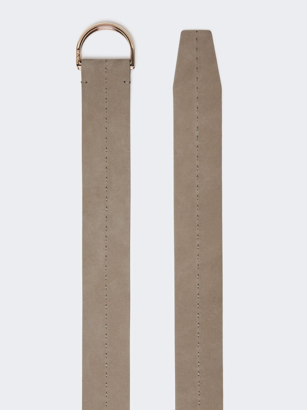 Nubuck leather double-wrap belt - Turtledove