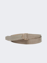 Nubuck leather double-wrap belt - Turtledove