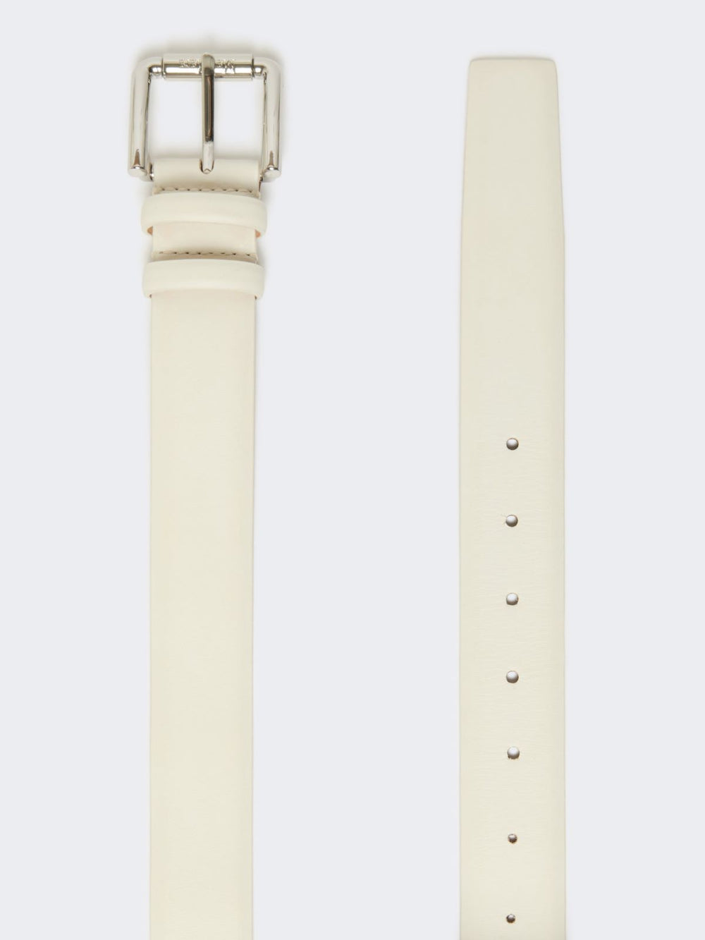Natural leather belt - White
