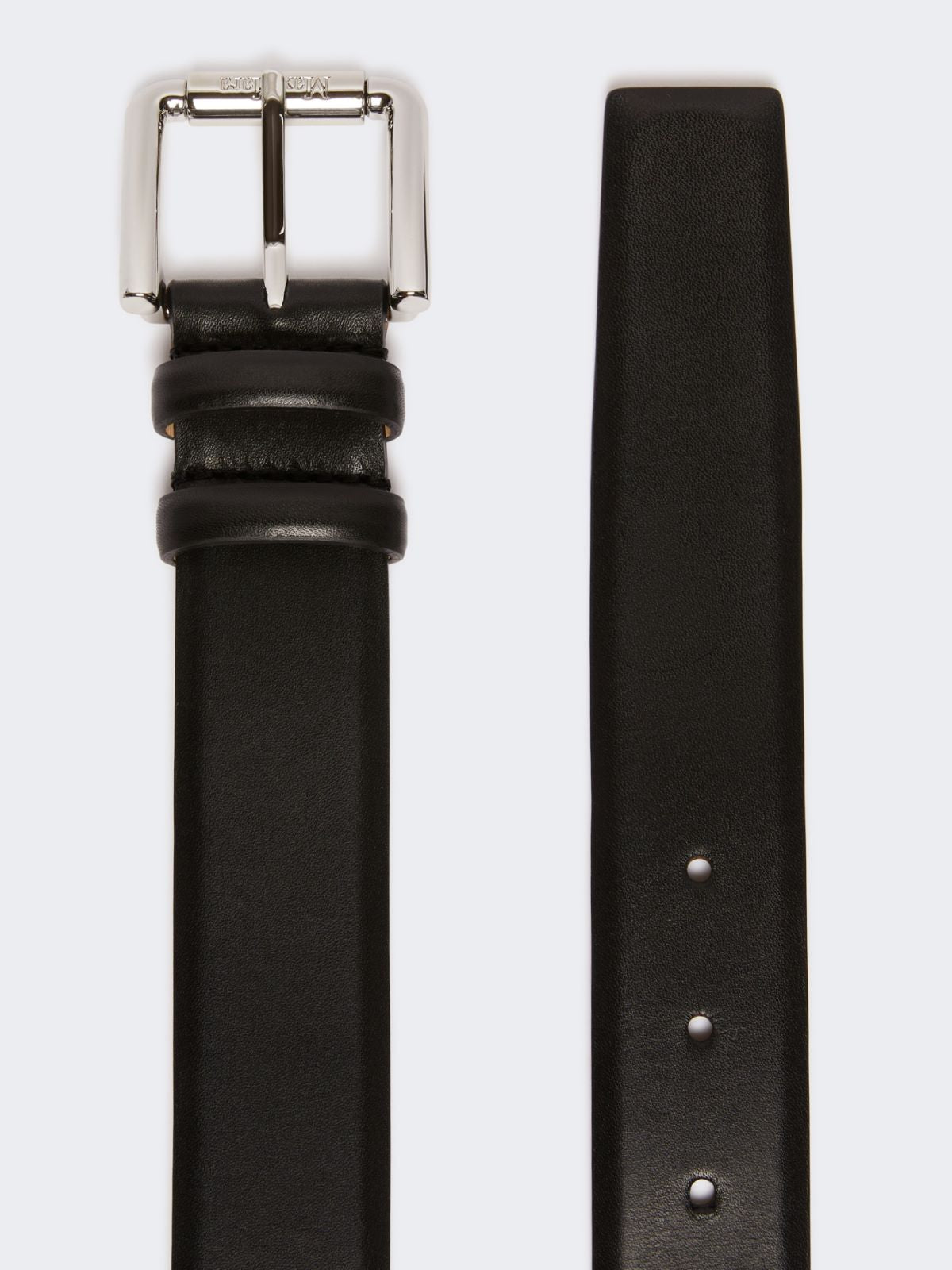 Natural leather belt - Black