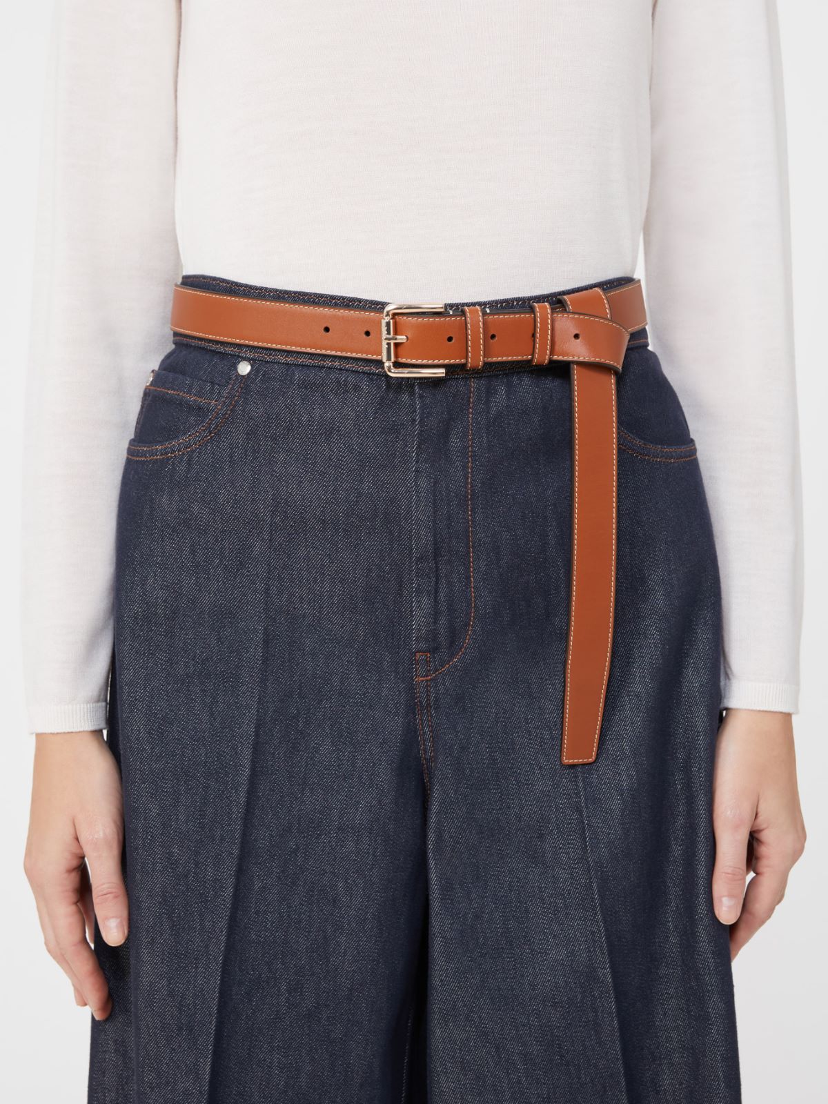 Leather belt - Tobacco