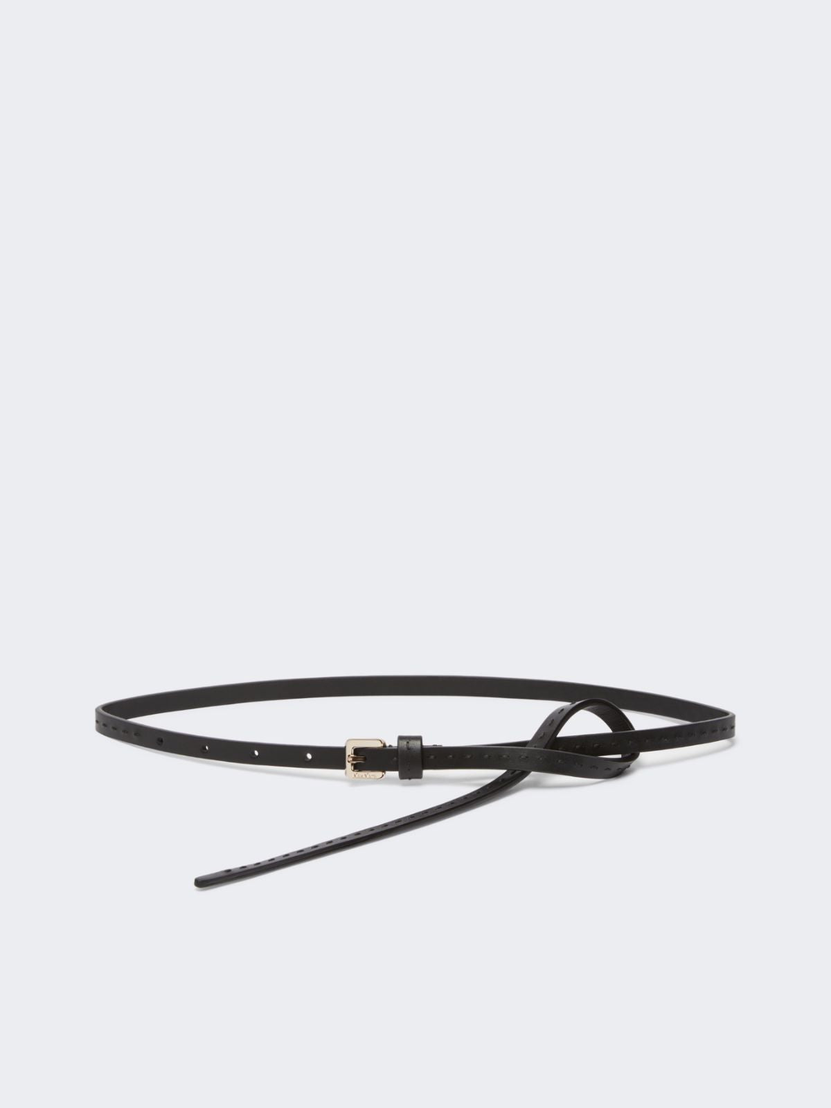 Natural leather belt - Black