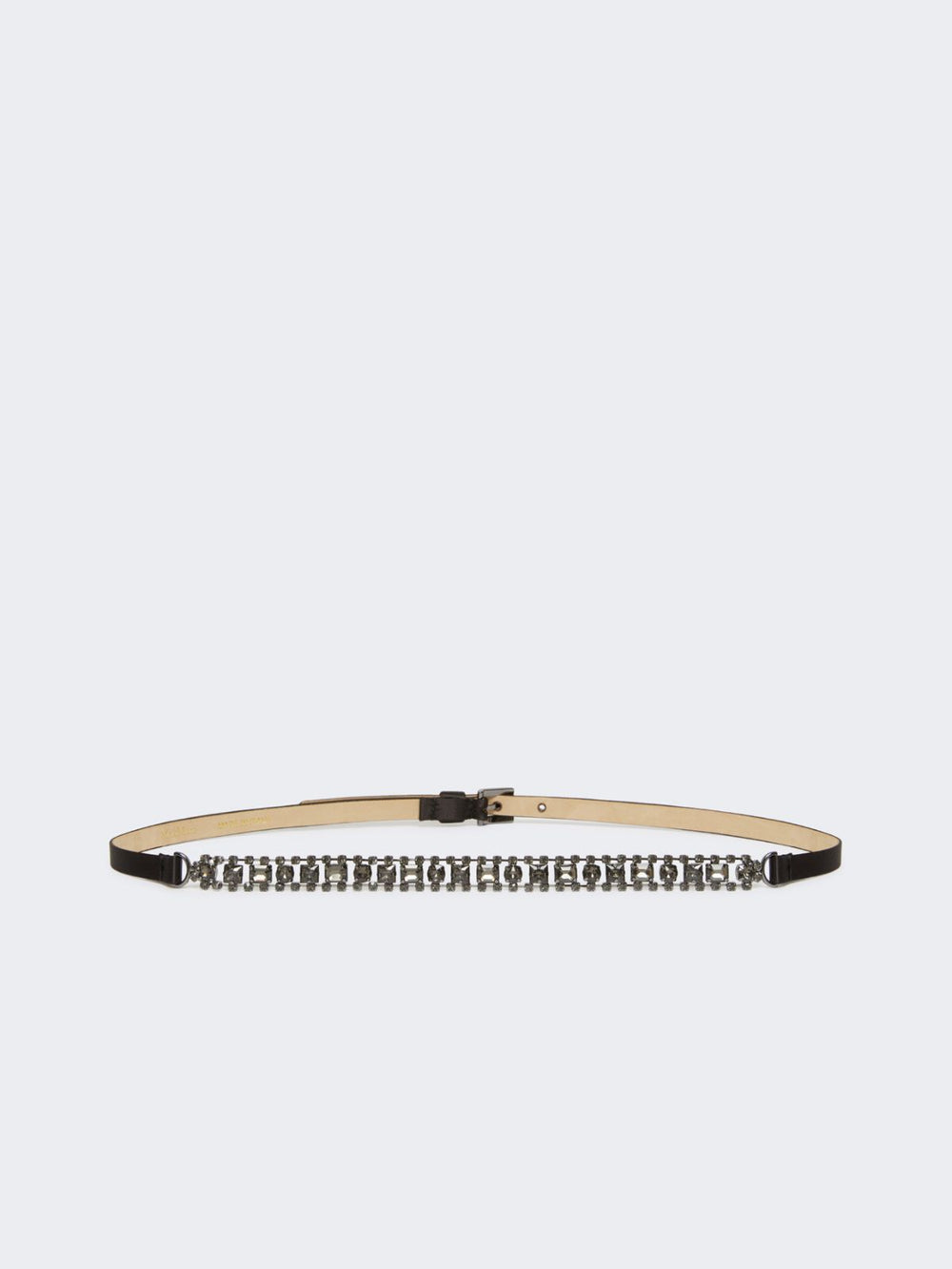 Bejewelled satin belt - Black