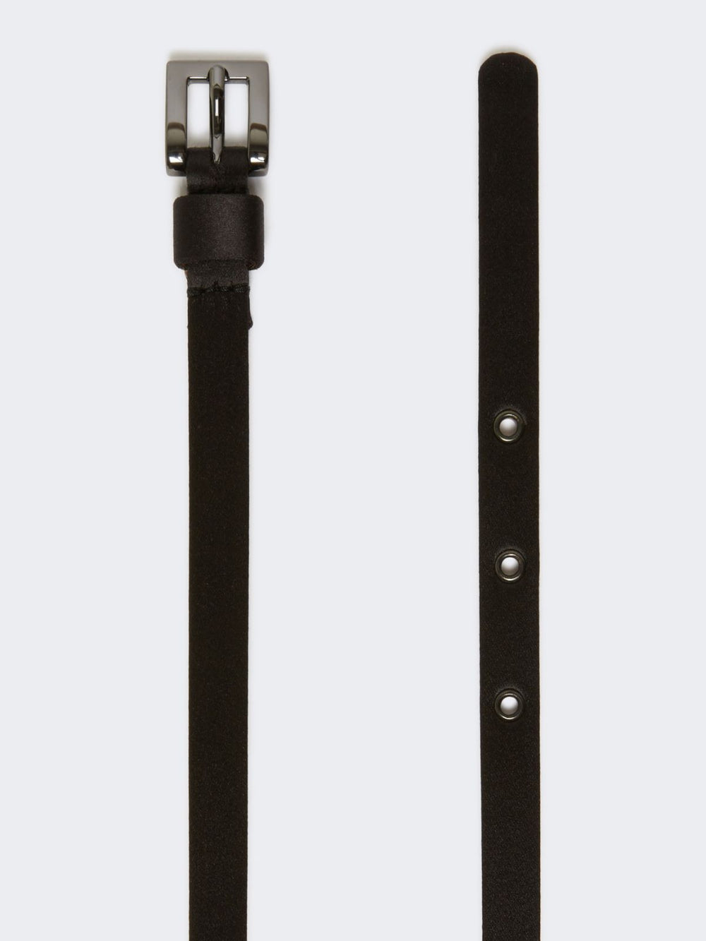 Bejewelled satin belt - Black