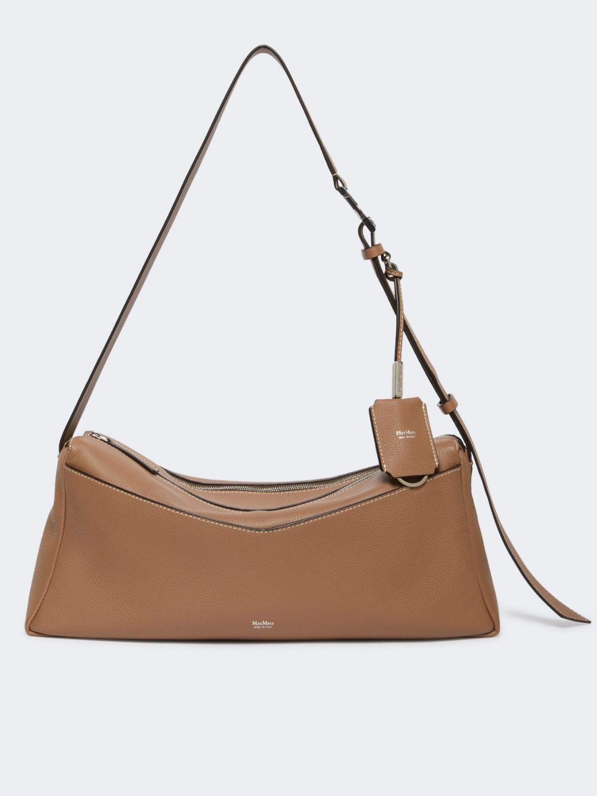 Medium leather shoulder bag - Brown