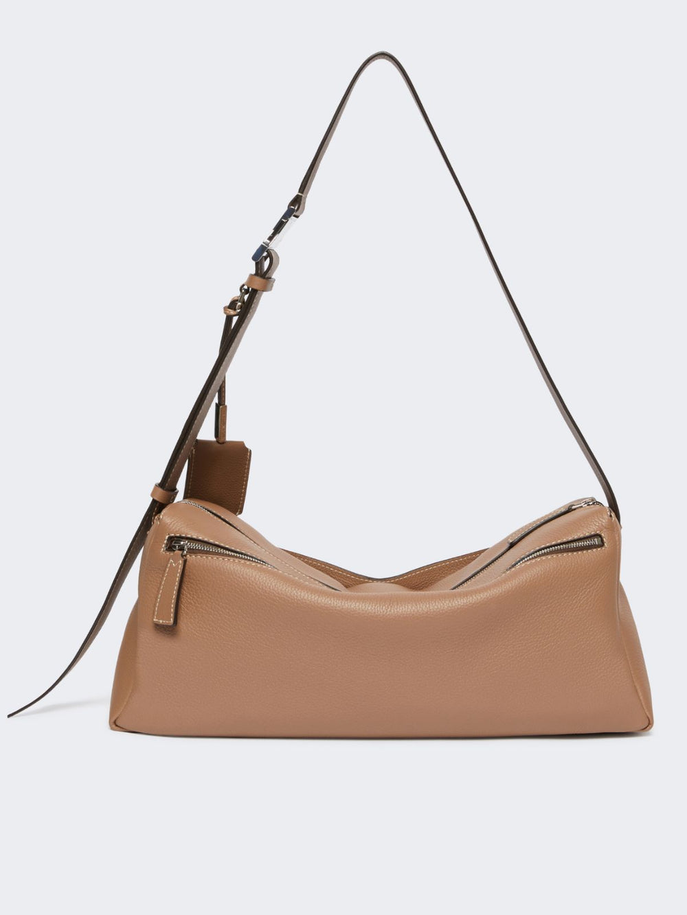 Medium leather shoulder bag - Brown