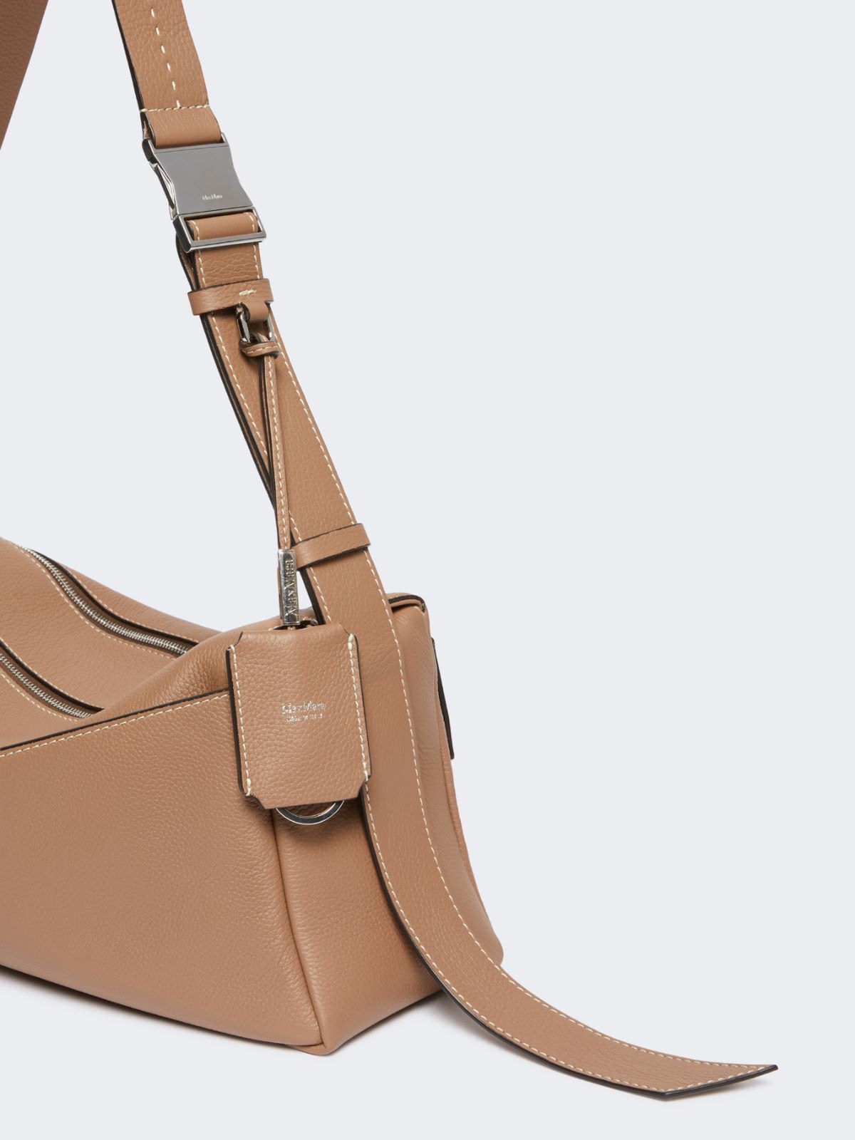 Medium leather shoulder bag - Brown