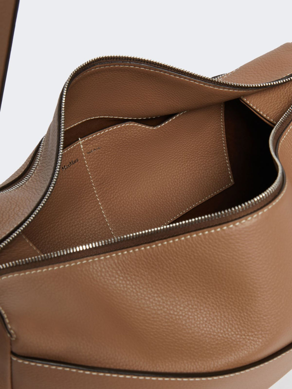 Medium leather shoulder bag - Brown