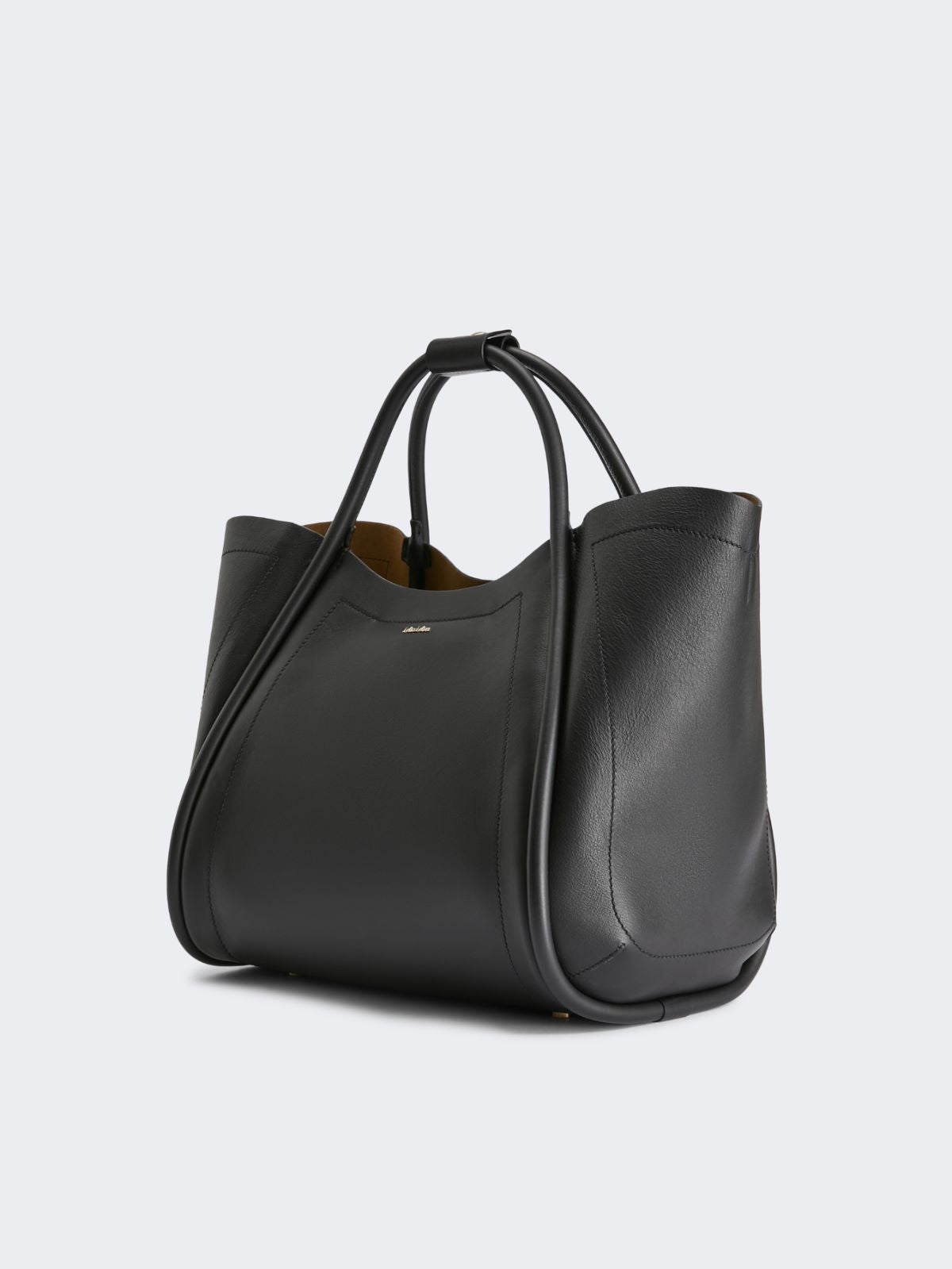 Medium leather Marine bag - Black