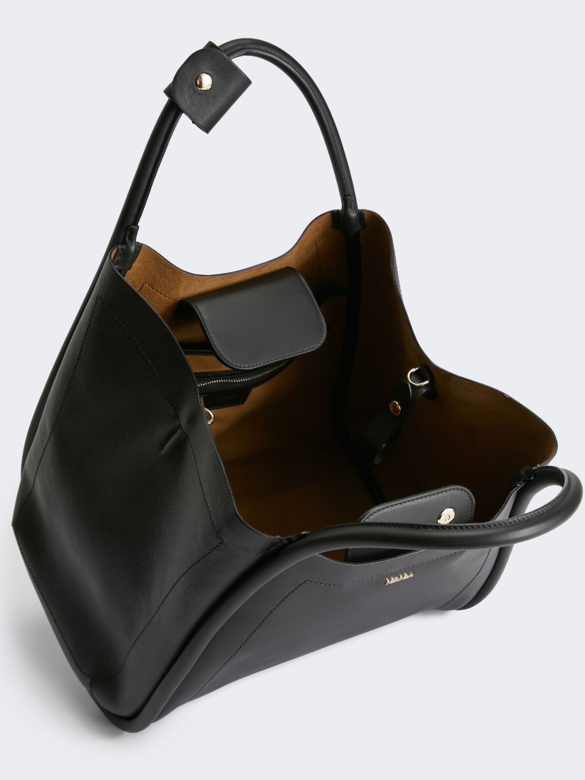 Medium leather Marine bag - Black