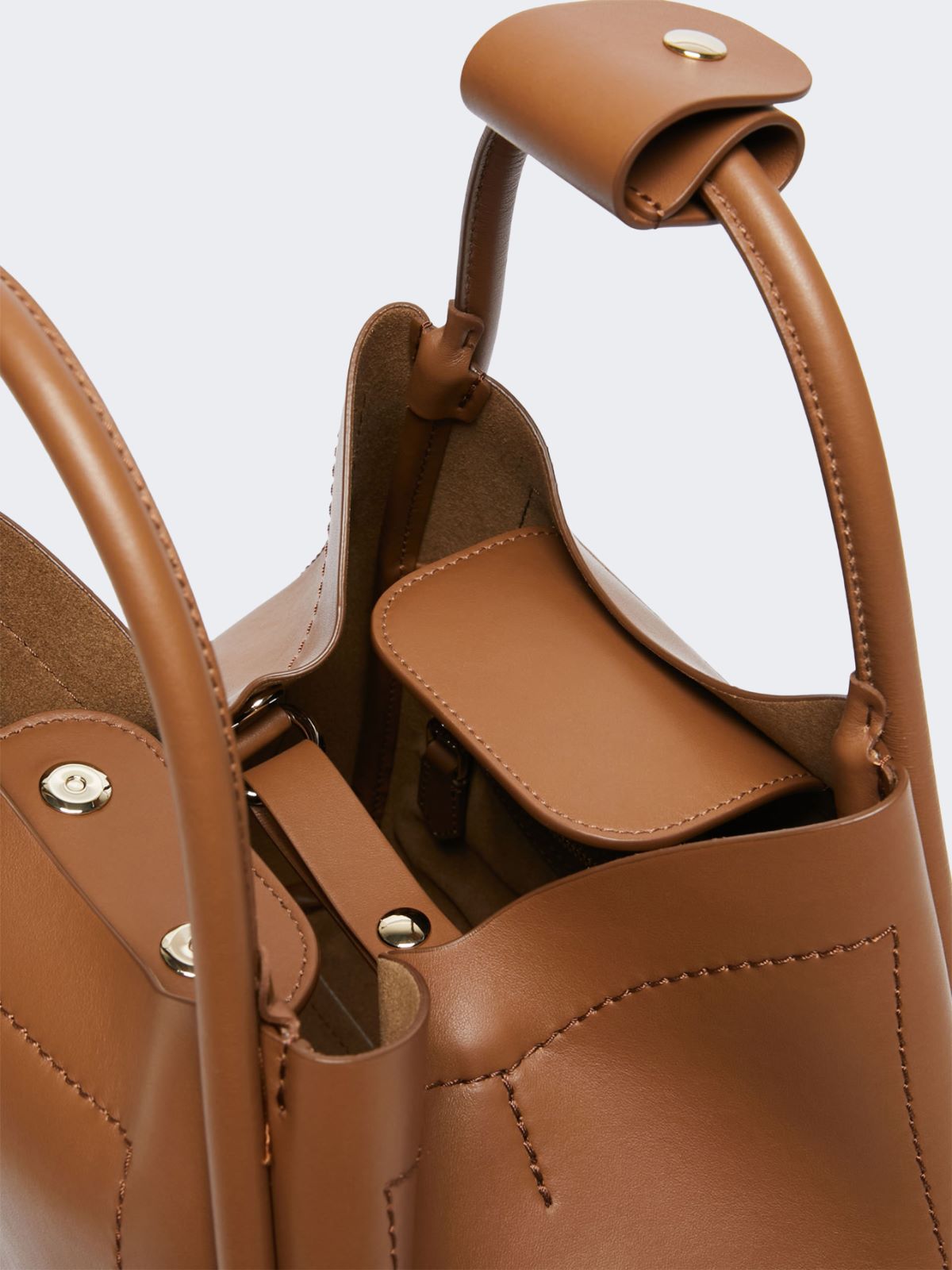 Small leather Marine bag - Brown bronze