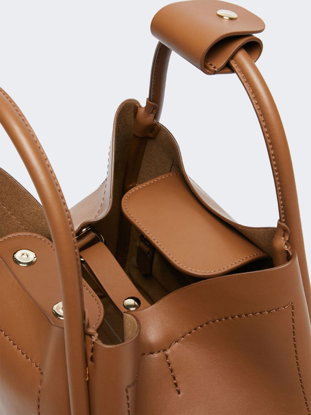 Small leather Marine bag - Brown bronze