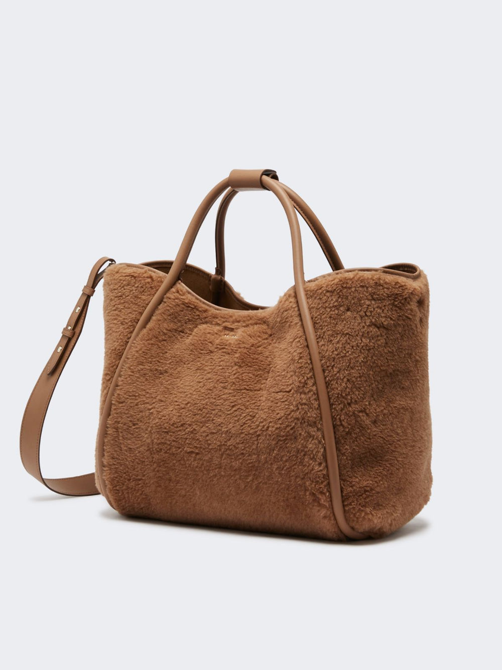 Medium Teddy fabric Marine bag - Camel