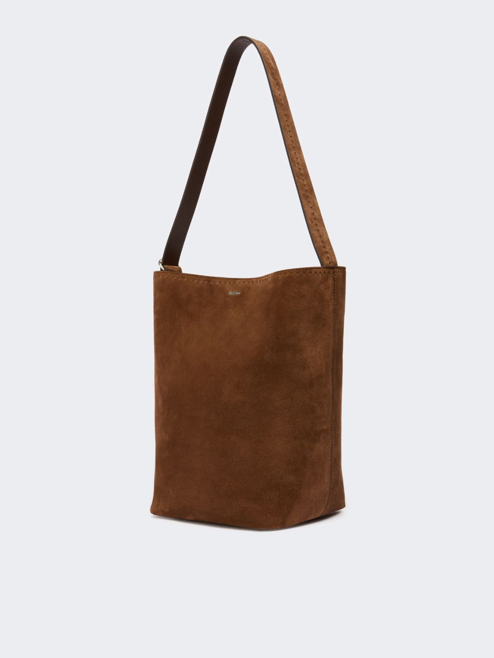 Small Archetipo bag in split leather - Dark brown
