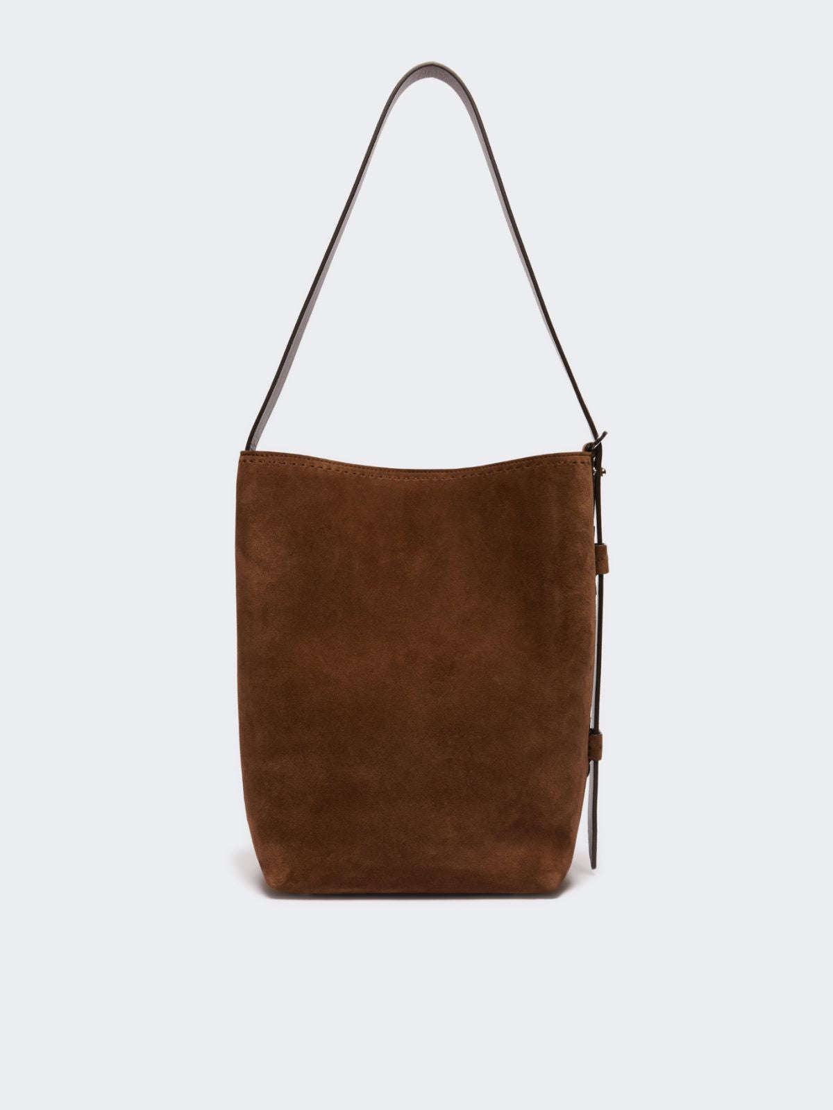 Small Archetipo bag in split leather - Dark brown