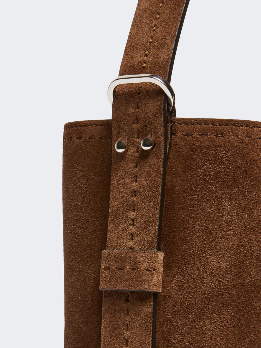 Small Archetipo bag in split leather - Dark brown