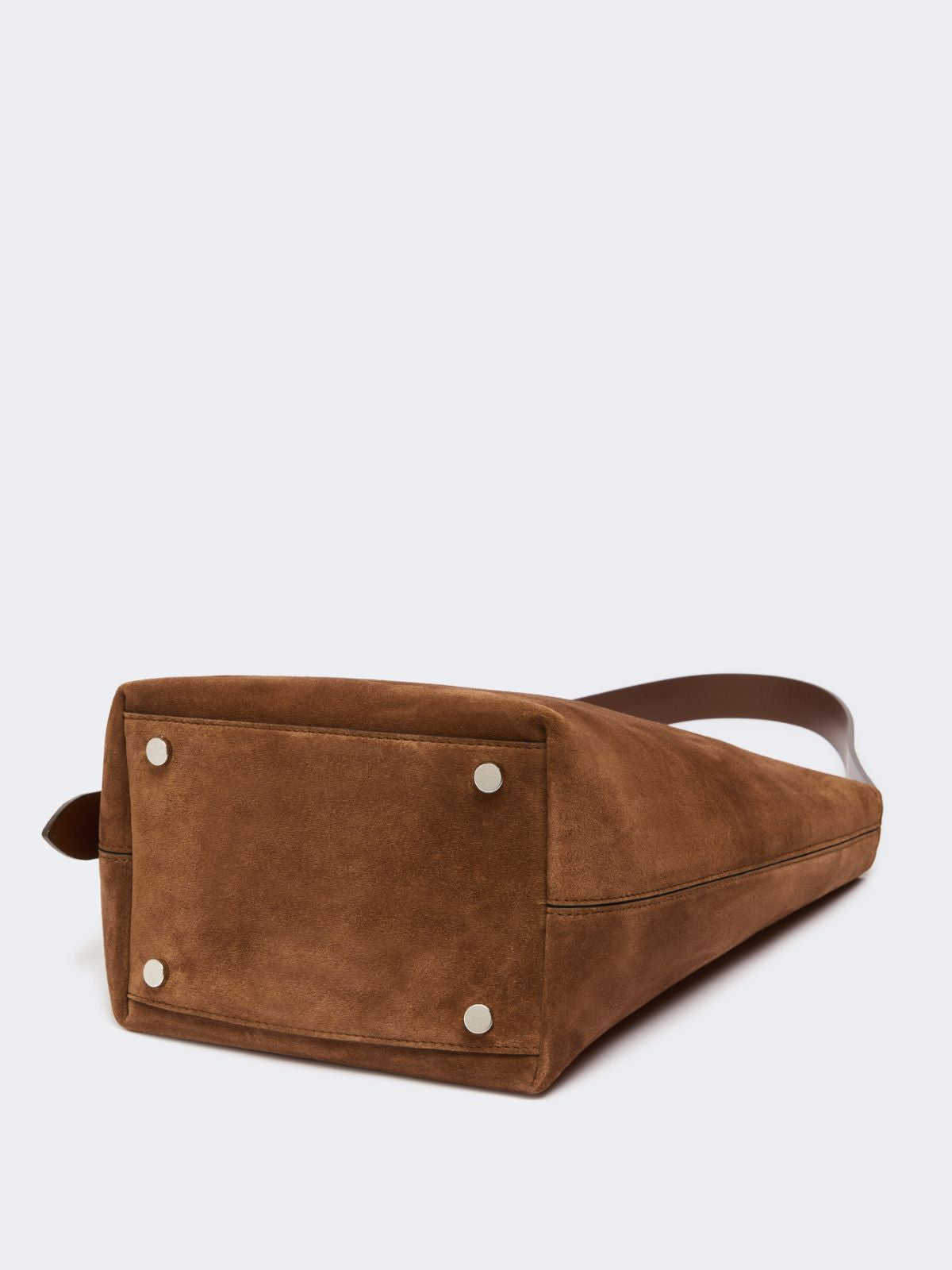 Small Archetipo bag in split leather - Dark brown