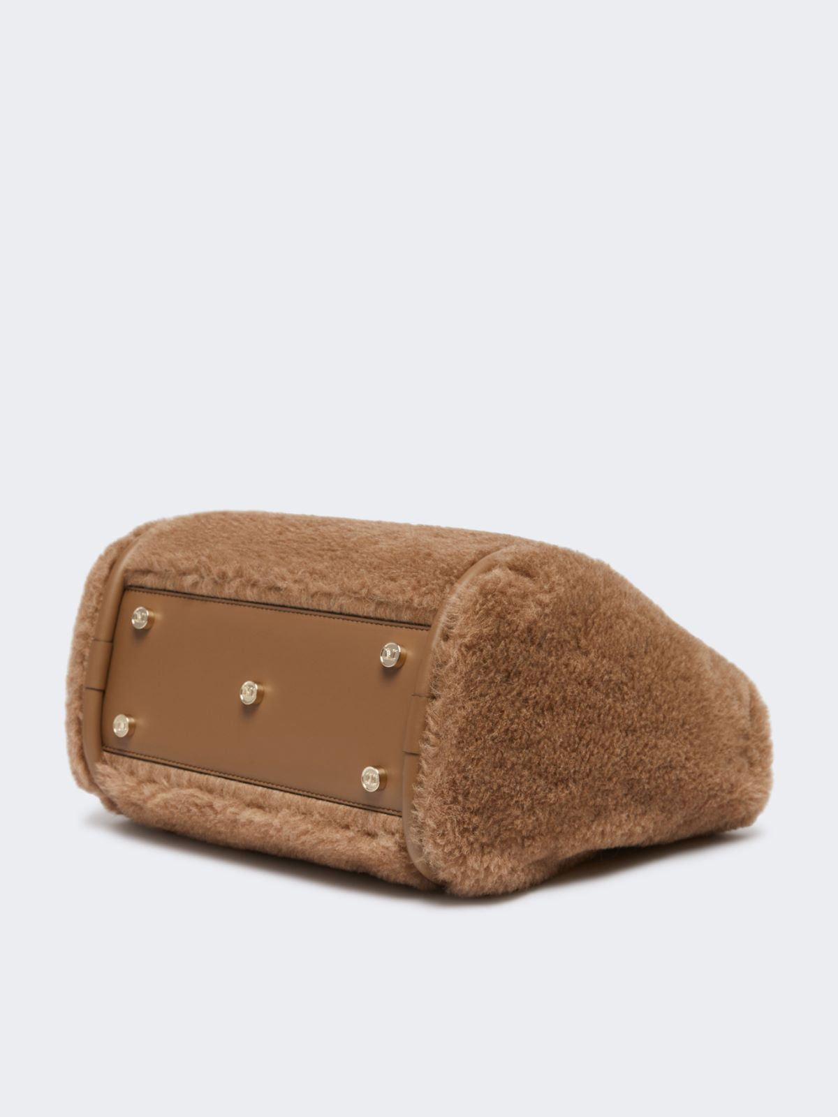 Small Marine Bag in alpaca and cashmere Teddy fabric - Bronze