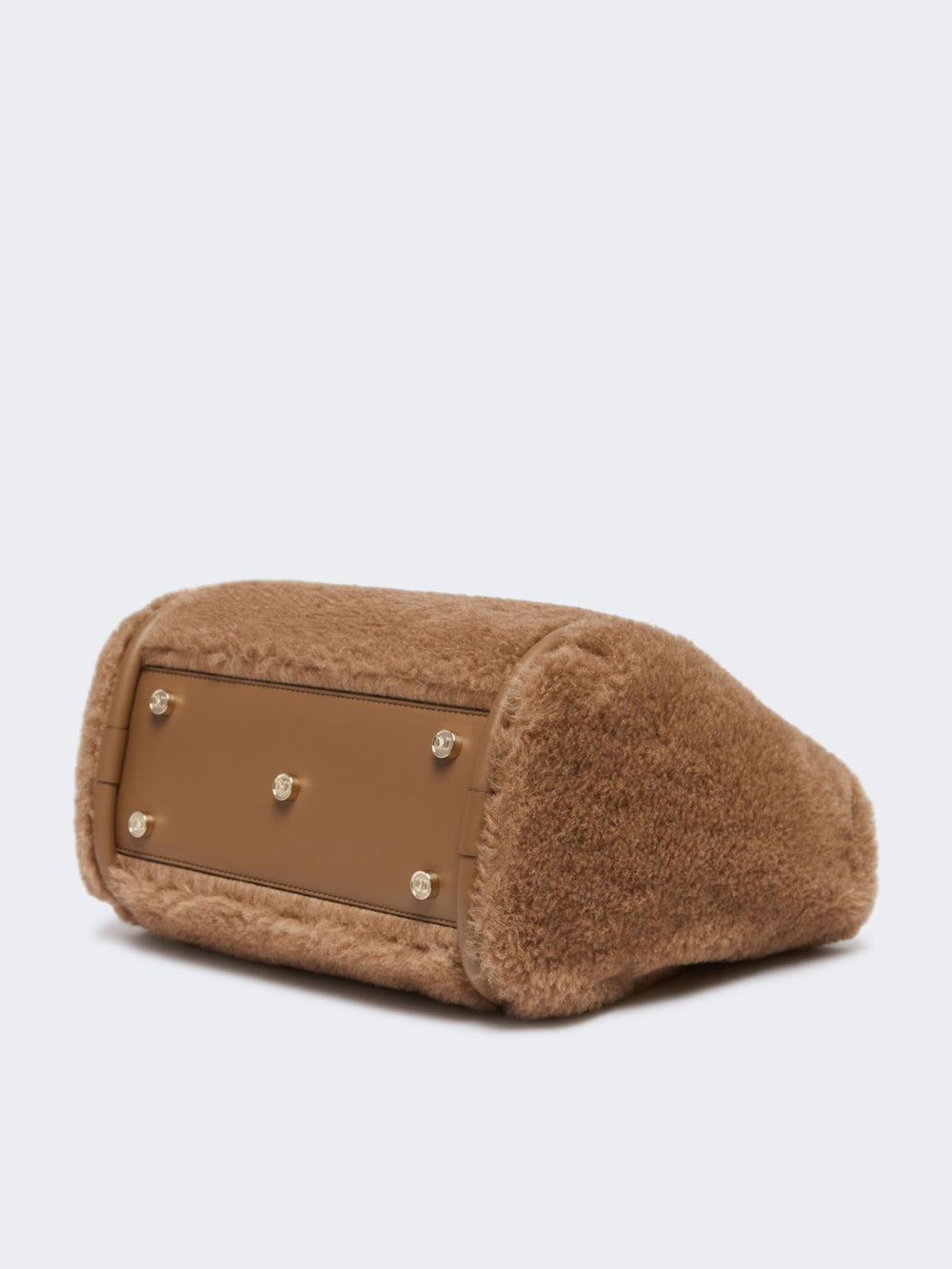 Small Marine Bag in alpaca and cashmere Teddy fabric - Bronze