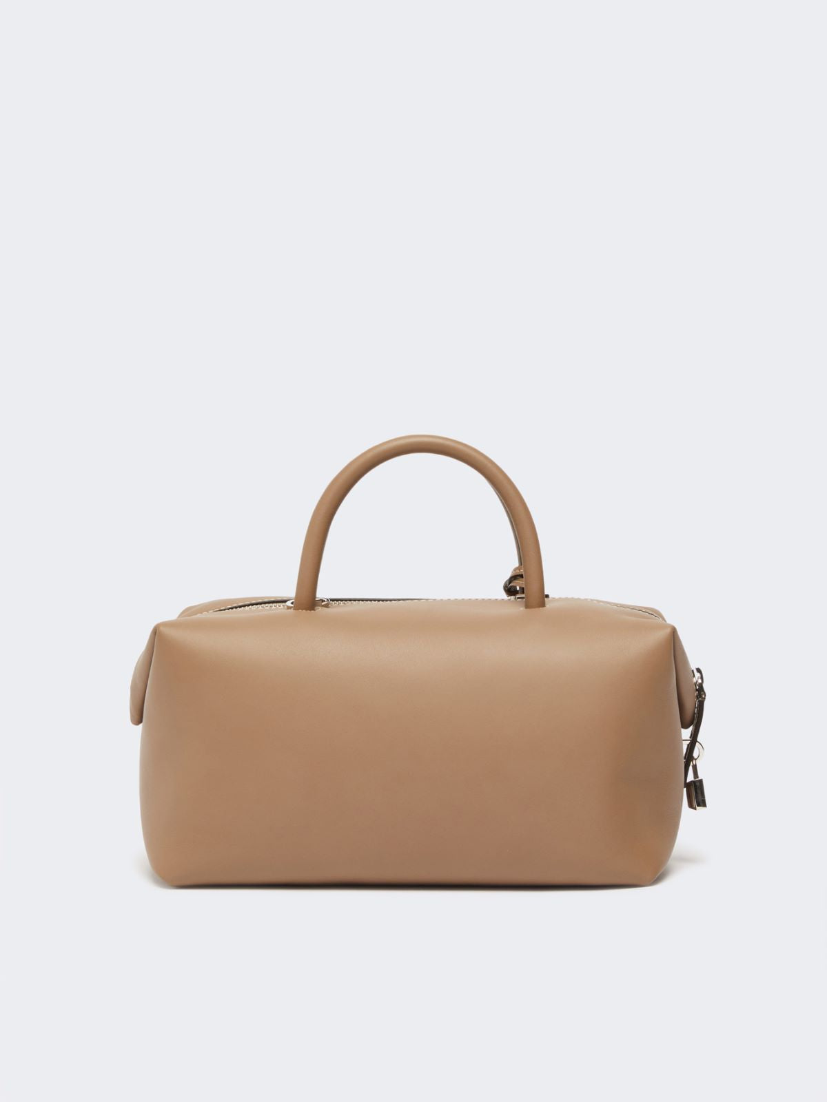 Medium natural leather bowler bag - Mud