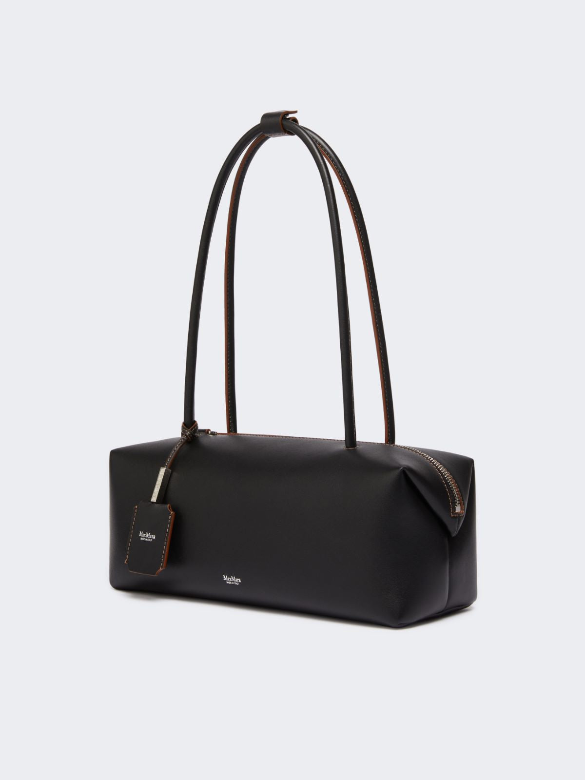 Natural leather bowler bag - Black