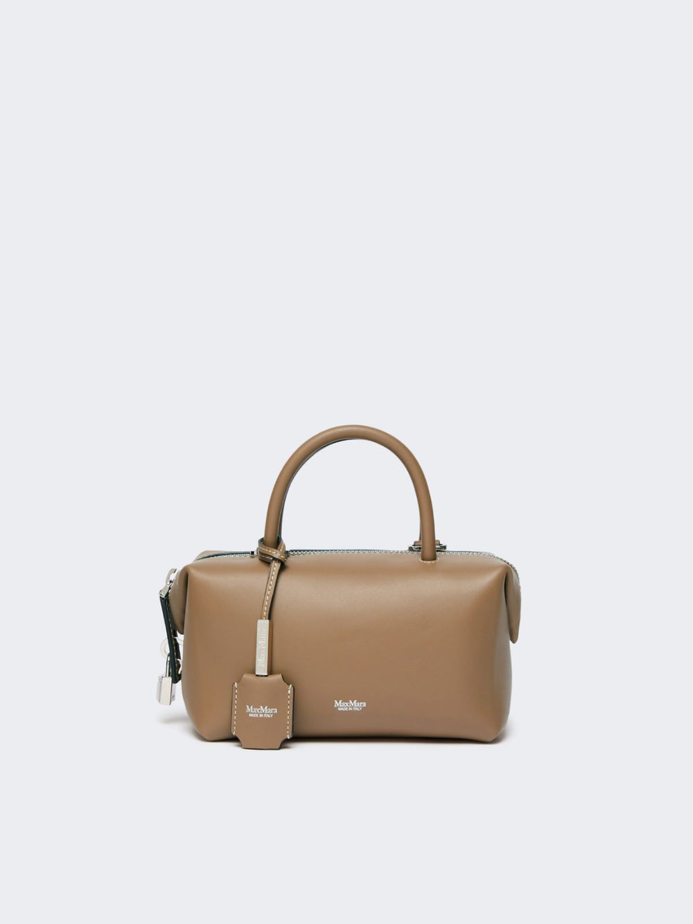 Small natural leather bowler bag - Mud