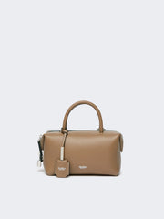 Small natural leather bowler bag - Mud