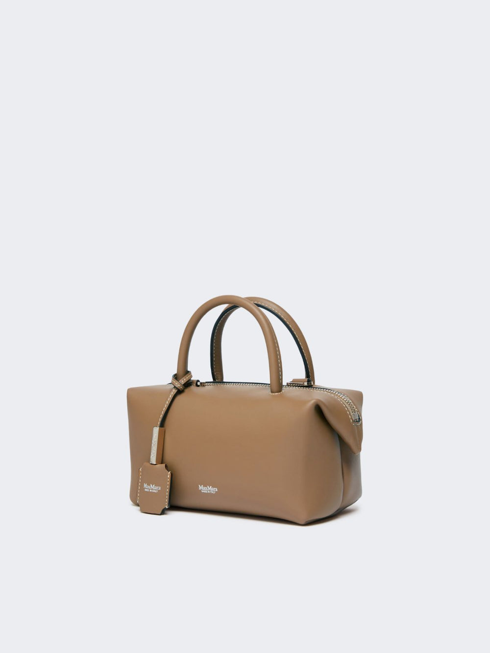 Small natural leather bowler bag - Mud