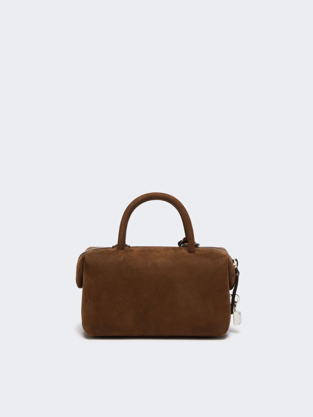 Small nubuck leather bowler bag - Dark brown