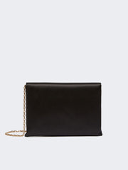 Viscose and silk satin clutch bag - Black