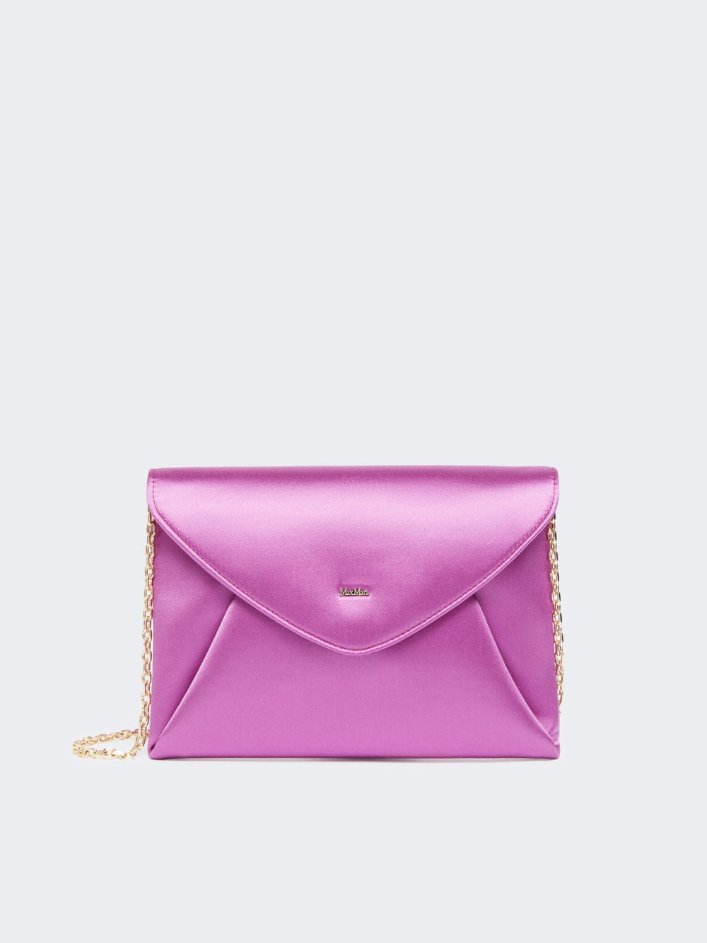 Viscose and silk satin clutch bag - Fuchsia