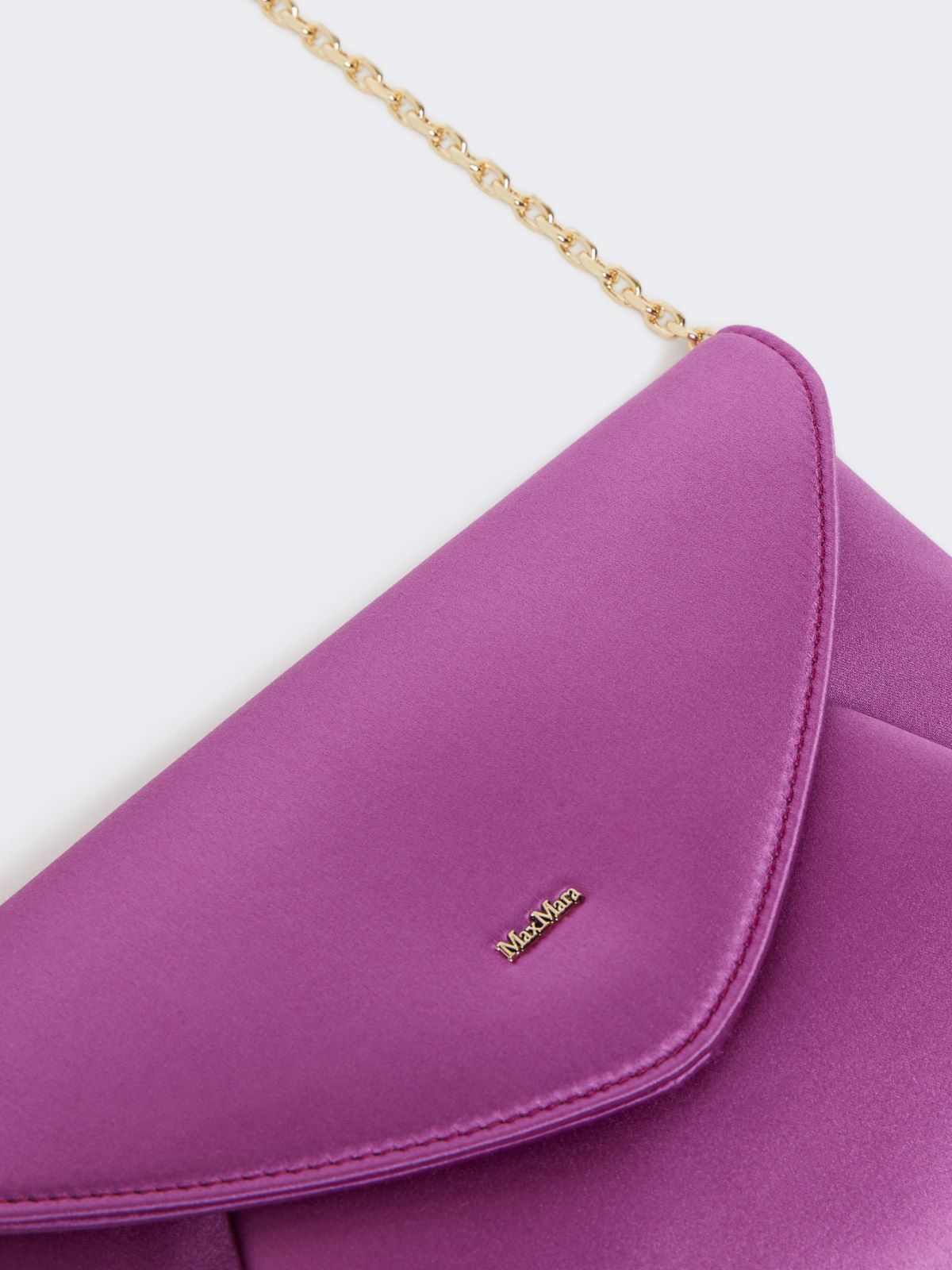 Viscose and silk satin clutch bag - Fuchsia
