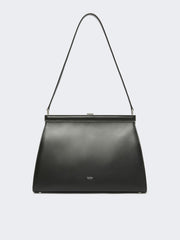 Low-sheen leather handbag - Black