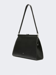 Low-sheen leather handbag - Black