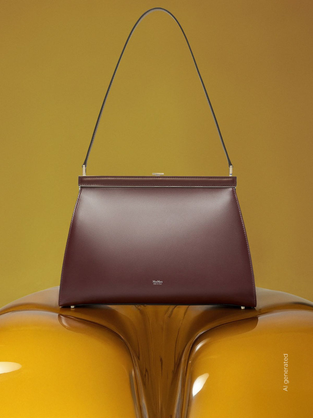 Low-sheen leather handbag - Bordeaux