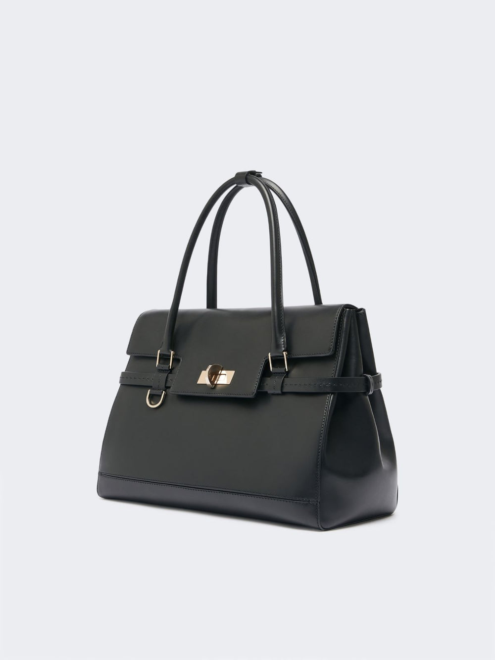 Natural leather handbag - Black
