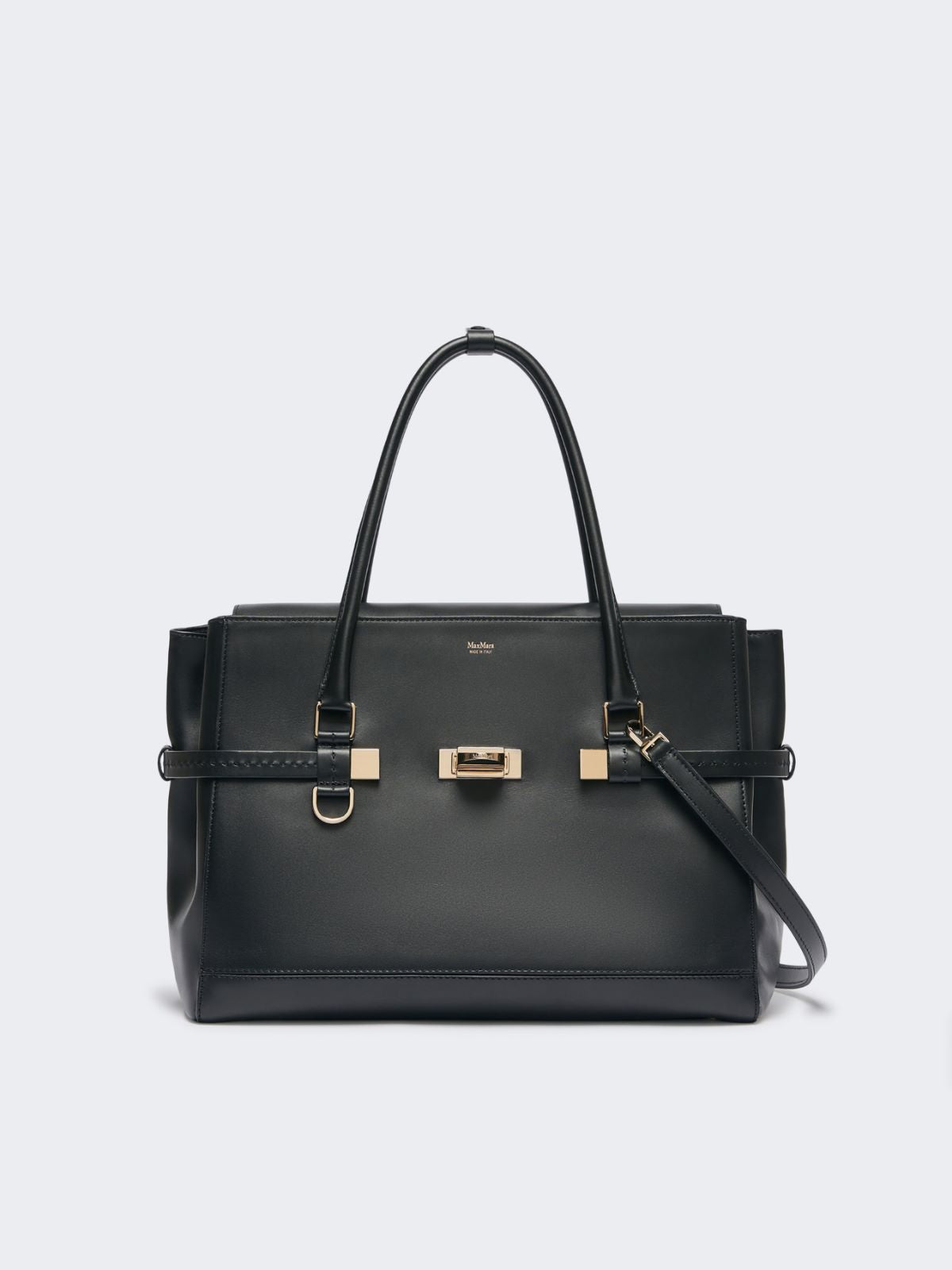 Natural leather handbag - Black