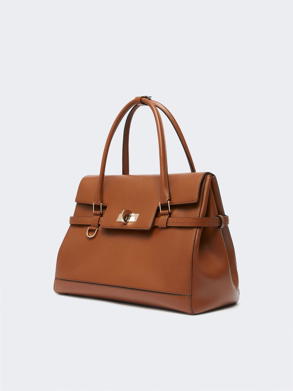 Natural leather handbag - Amber brown