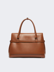 Natural leather handbag - Amber brown