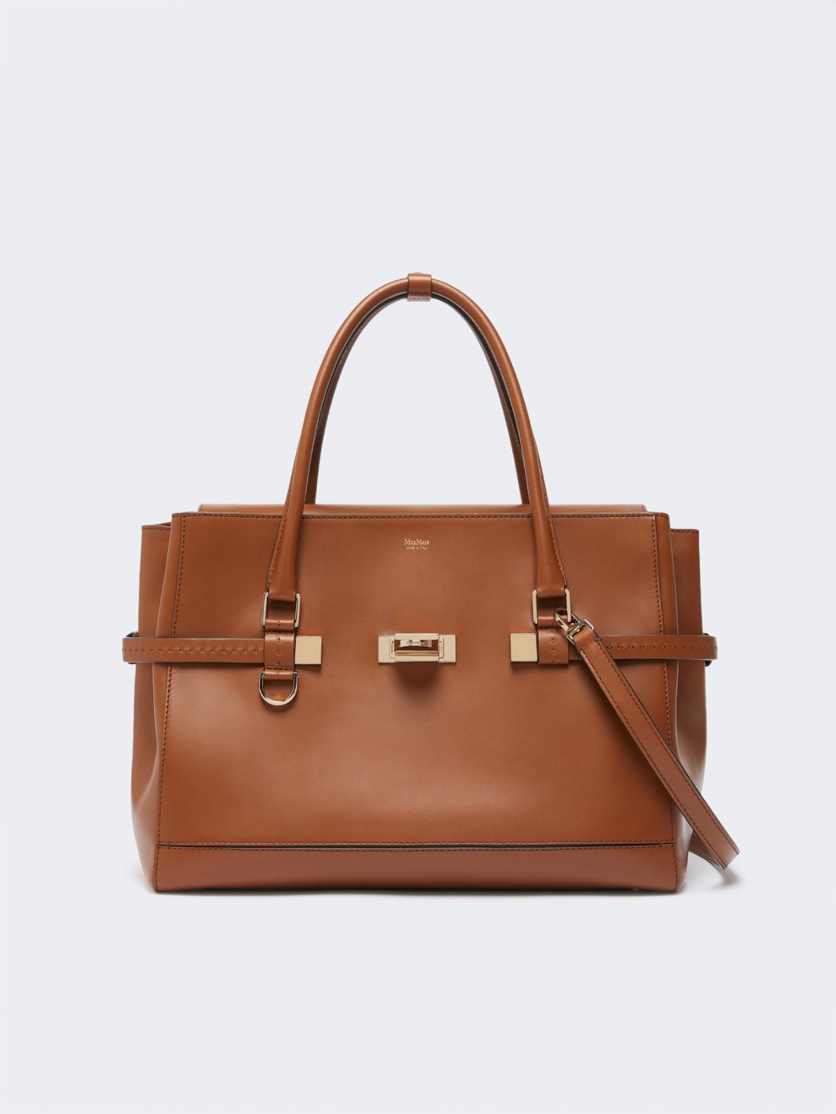 Natural leather handbag - Amber brown
