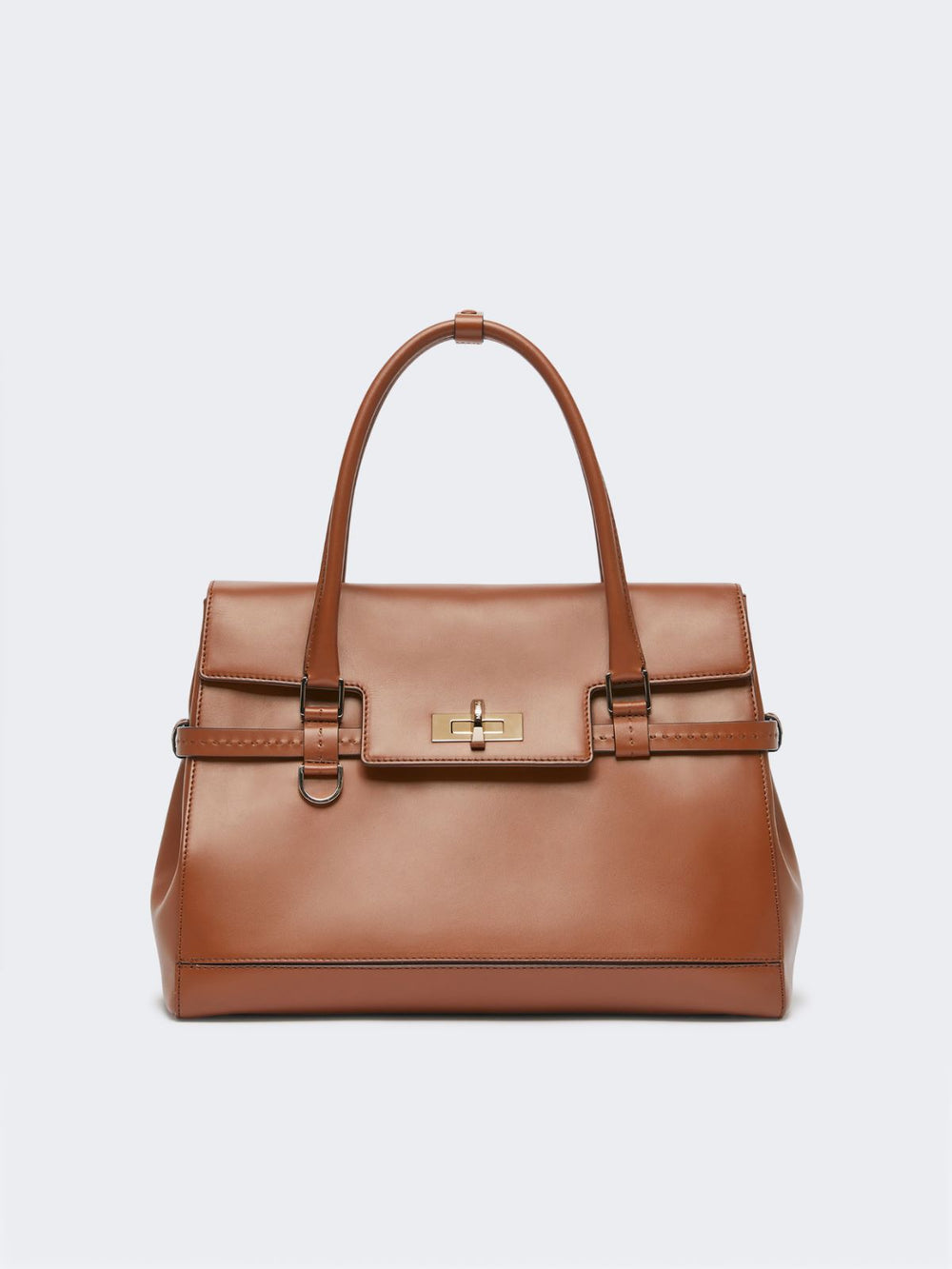 Natural leather handbag - Amber brown