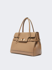 Natural leather handbag - Mud