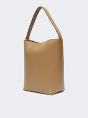 Archetipo Medium Leather Bucket Bag - Mud