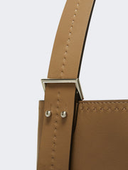 Archetipo Medium Leather Bucket Bag - Mud