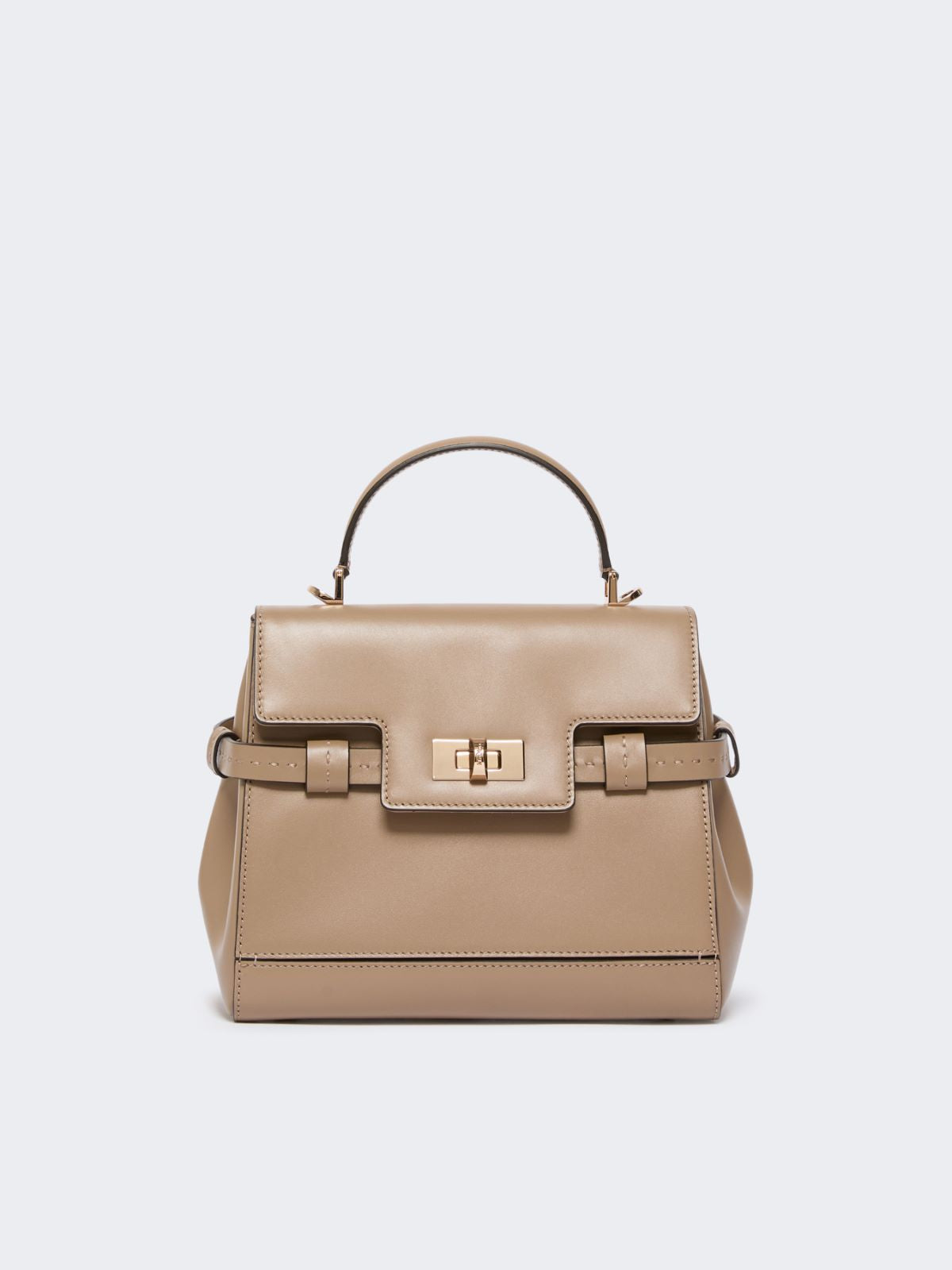 Smooth leather handbag - Mud