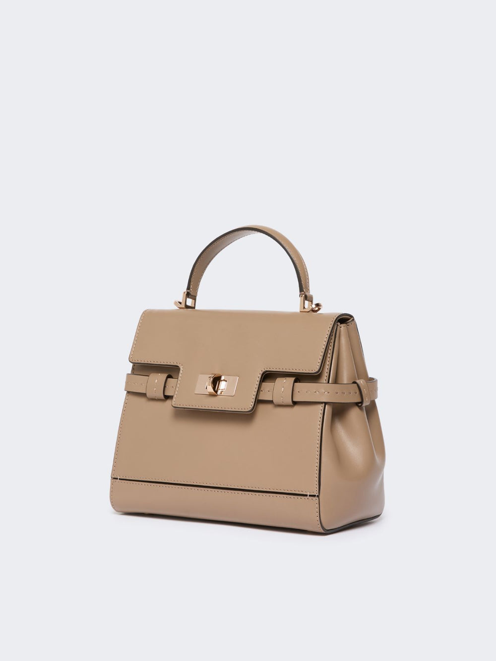 Smooth leather handbag - Mud