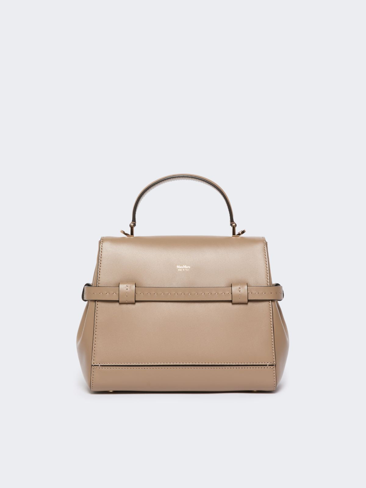 Smooth leather handbag - Mud