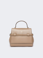Smooth leather handbag - Mud